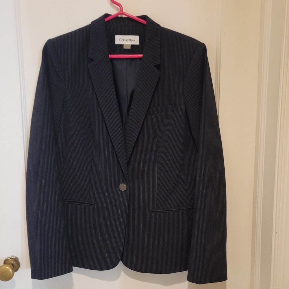 Calvin Klein Black Pinstripe Blazer